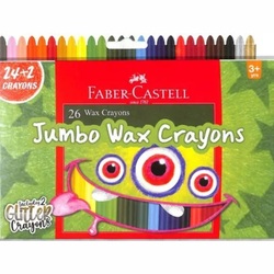 FABER-CASTELL Jumbo Wax Crayons - 24 shades n 2 Glitter Crayons